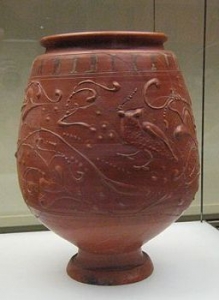 Roman barbotine terra sigillata vase